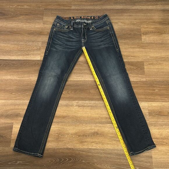 Rock Revival Jessica Straight Denim Jeans Sz 31 - Picture 15 of 15